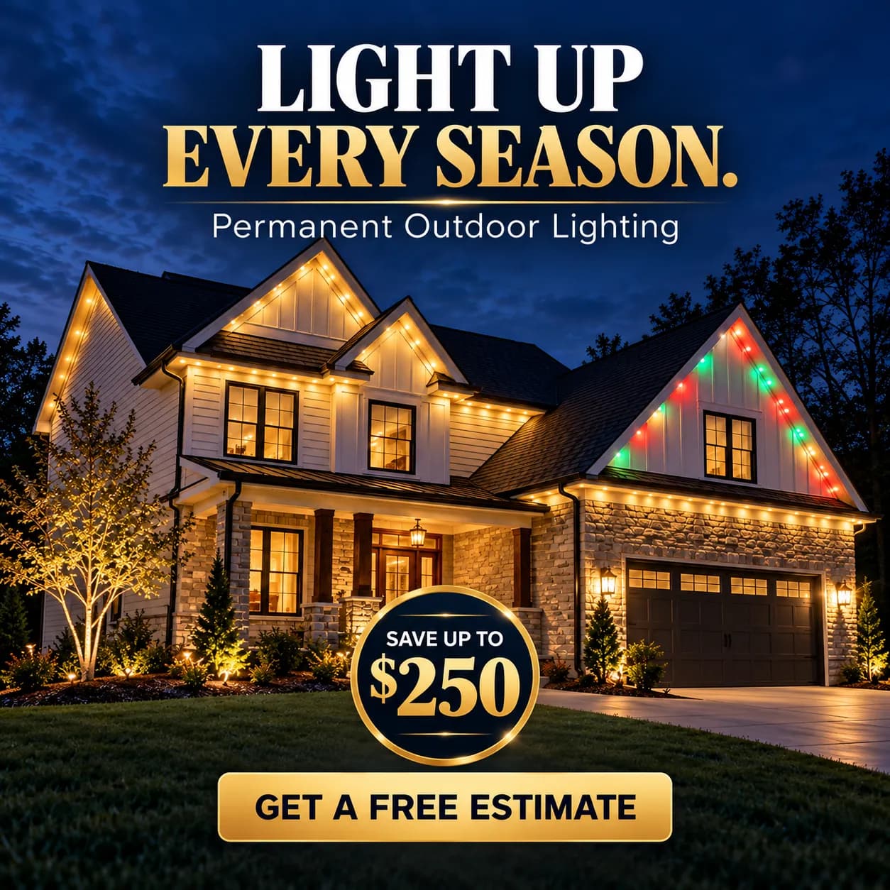 Permanent Outdoor Lighting: One Installation for Every Season image