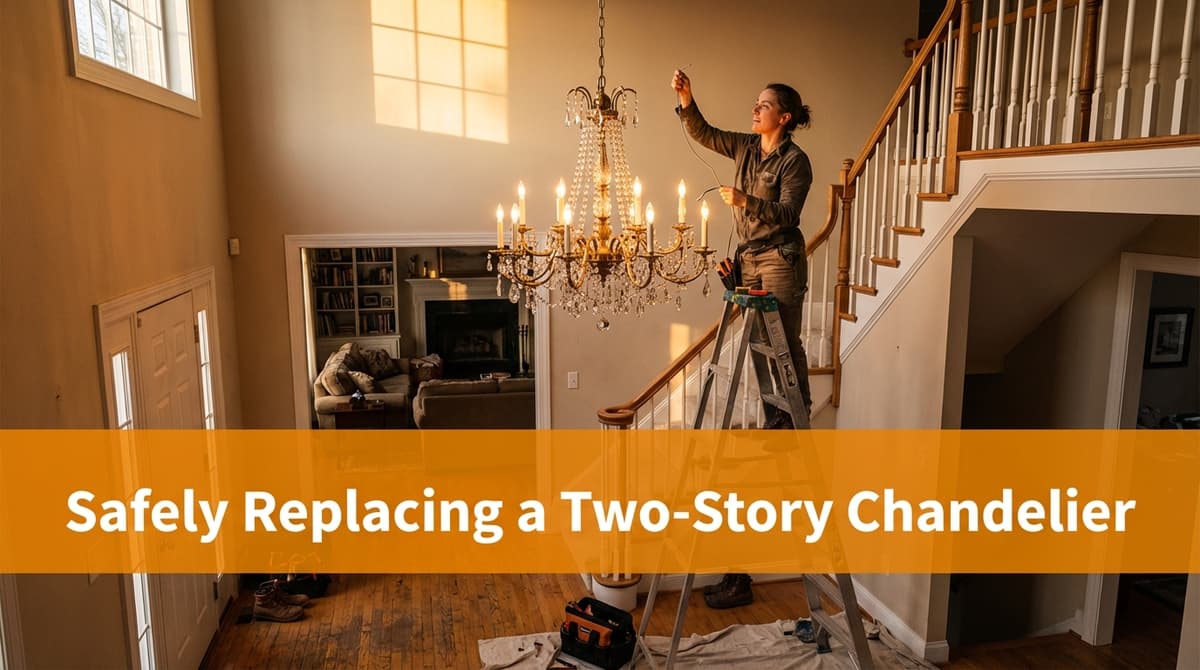 Blog post Safely Replacing a Two-Story Chandelier image