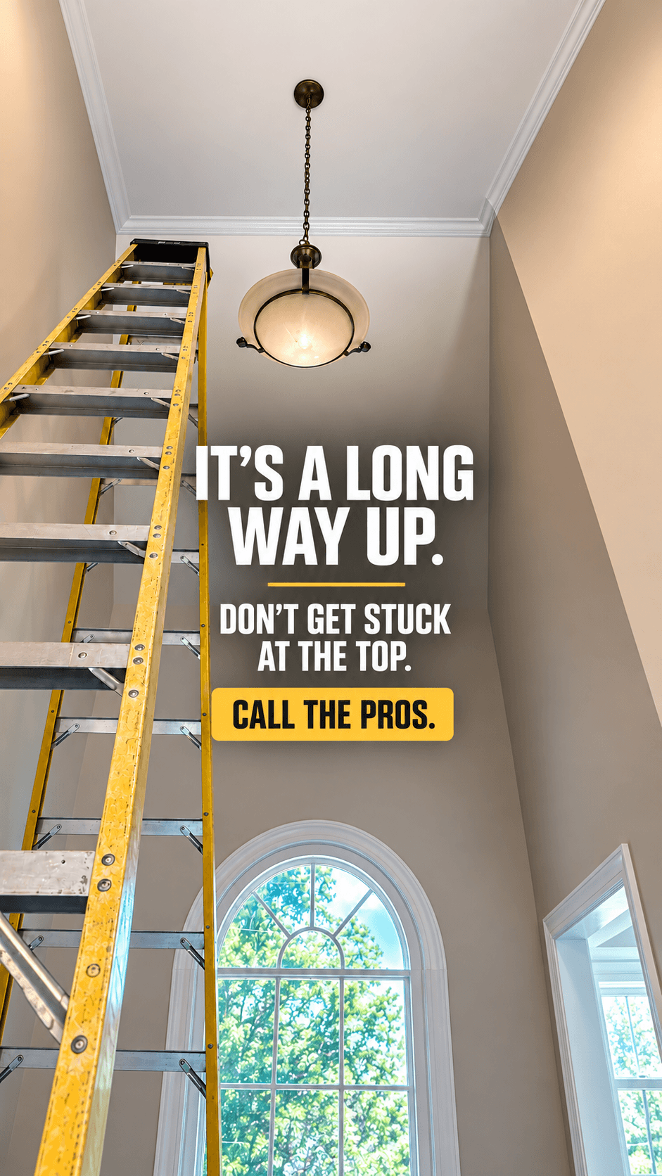 High Ceiling Fixture Installation Done Right and Done Safely image